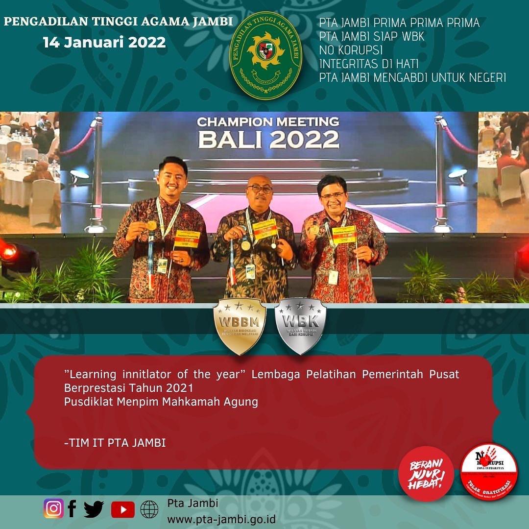 Tiga Peringkat Terbaik Peserta Diklat PTA Jambi Berkesempatan Mengikuti Champion Meeting Bali 2022  