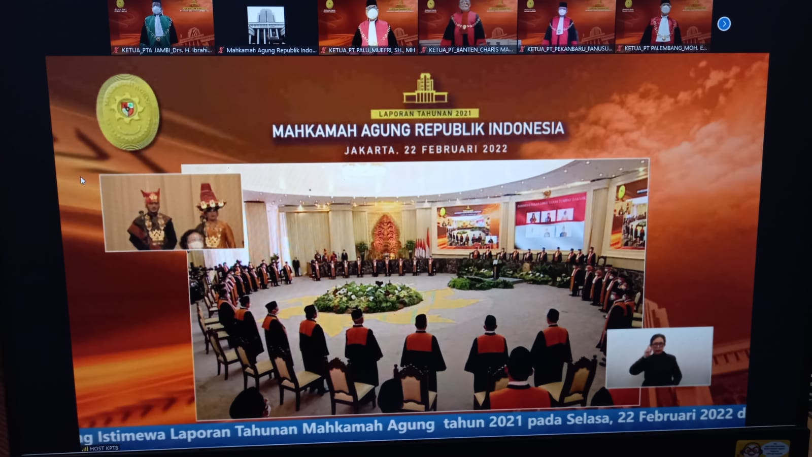 Ketua PTA Jambi Menyaksikan Sidang Istimewa Laporan Tahunan Mahkamah Agung