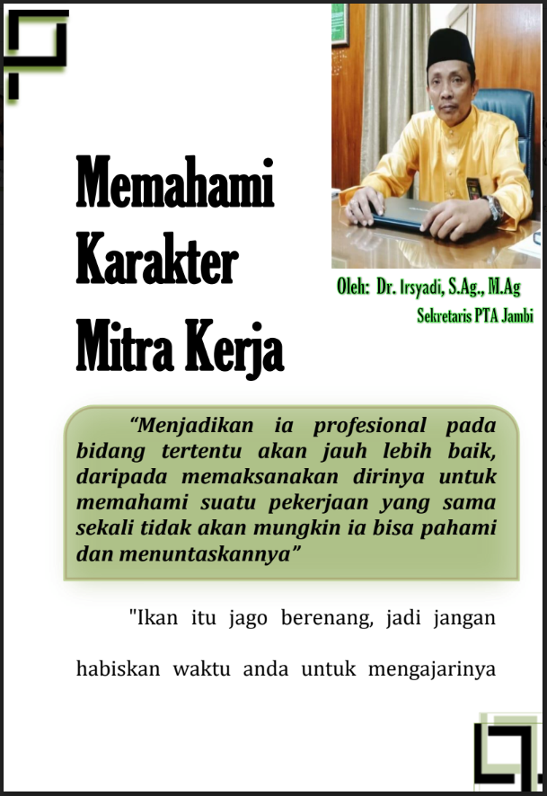 Cover Memahami Karakter Mitra Kerja
