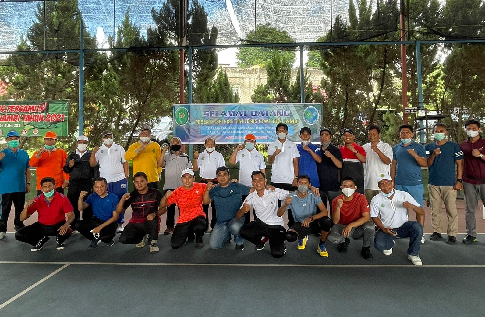 Persiapan Dalam Menyambut Piala Ketua MA RI Tahun 2021, PTWP PTA Jambi Laksanakan Kegiatan Seleksi Tenis Lapangan