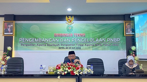 PTA Jambi Selenggarakan Bimbingan Teknis (BIMTEK) Pengembangan dan Pengelolaan PNBP pada Pengadilan Agama sewilayah Pengadilan Tinggi Agama Jambi