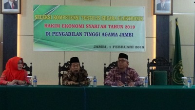 Panitia Daerah PTA Jambi Laksanakan E-Test  Sertifikasi Hakim Ekonomi Syari’ah Tahun 2019