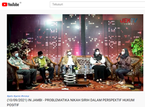 PTA JAMBI SOSIALISASIKAN MoU DENGAN GUBERNUR, KEMENAG dan ATR-BPN PROPINSI JAMBI MELALUI TALKSHOW JEKTV JAMBI 