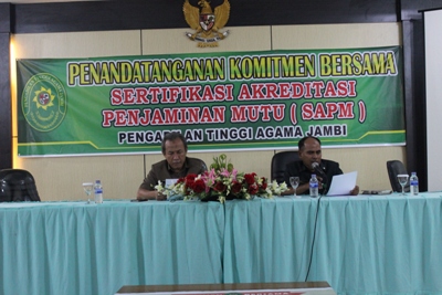 Penandatanganan Komitmen Bersama Sertifikasi Akreditasi Penjaminan Mutu (SAPM) Pengadilan Tinggi Agama Jambi
