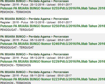 Luar Biasa, PA Muara Bungo Unggah 42 Putusan Dalam Satu Hari (05/01)