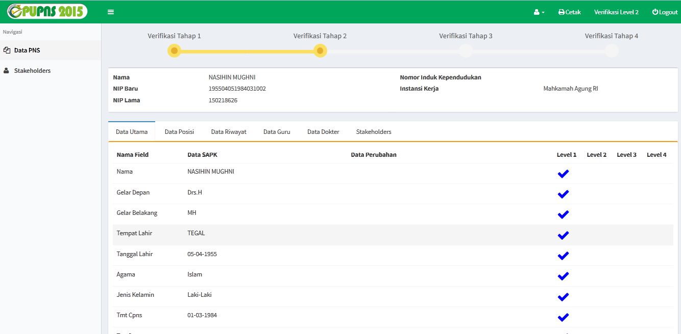 Ketua PTA Jambi Instruksikan Untuk Mengirim Data PNS Pada Aplikasi E-PUPNS (12/01)