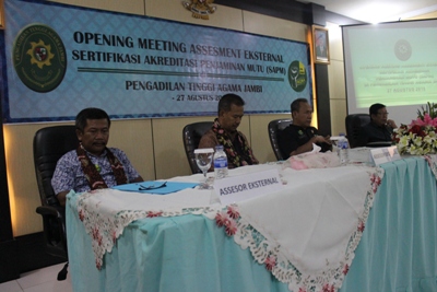 Assement Eksternal Sertifikasi Akreditasi Penjaminan Mutu Badilag lakukan Assesmen di PTA Jambi