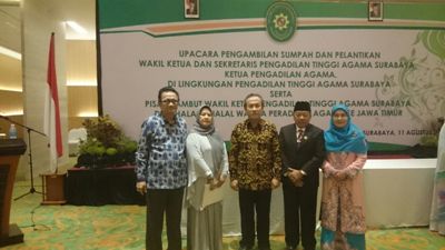 Ketua PTA Jambi Hadiri Pelantikan Mantan Wakil Ketua PTA Jambi di PTA Surabaya